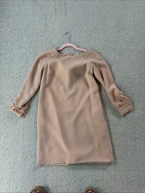 Banana Republic Blush Tan Long Sleeve Shift Dress